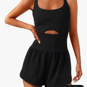 Women Workout Romper Sleeveless One Piece Outfits Jumpsuit